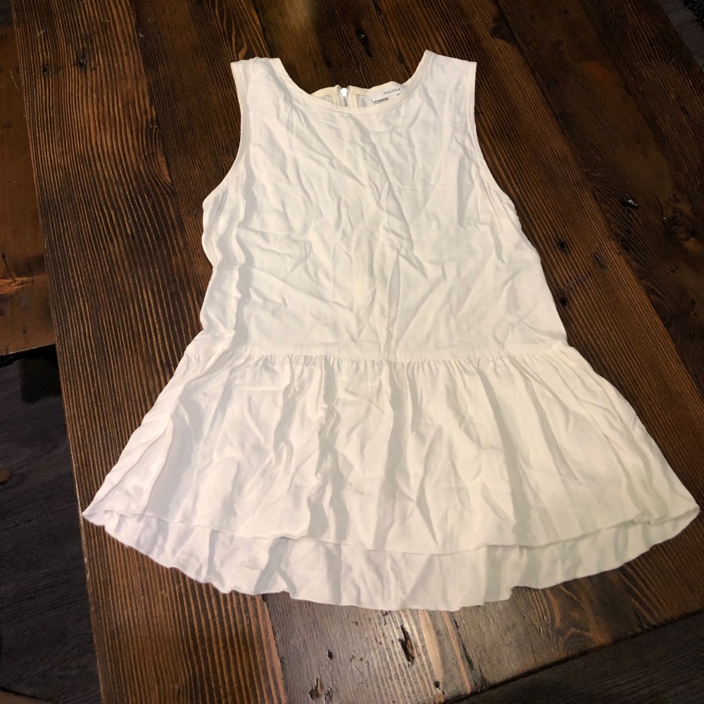 Aritzia Talula White Sleeveless Shirt ruffle XS
